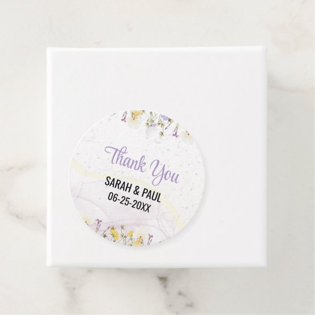 Rustikale Frühlingsflora Hochzeit Geschenkanhänger (Beispiel)