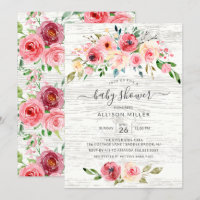 Rustikale Frühlingspionen Rose Blumenbaby-Dusche
