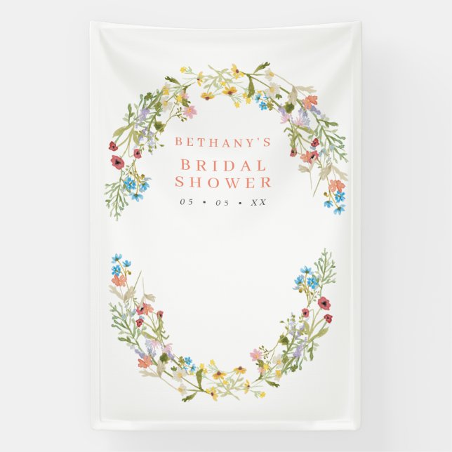 Rustikale Frühlingswilde Blume Bridal Foto Hinterg Banner (Vertikal)