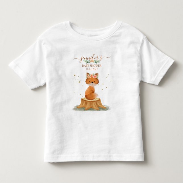 Rustikale Fuchs Baby Shower Kleinkind T-shirt (Vorderseite)