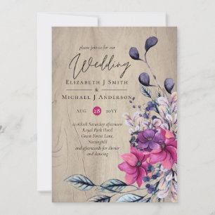 Rustikale Fuchsia Floral Woodland Wedding
