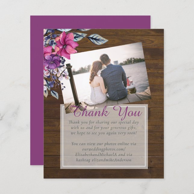 Rustikale Fuchsia Floral Woodland Wedding (Vorne/Hinten)