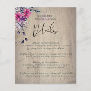 Rustikale Fuchsia Floral Woodland Wedding