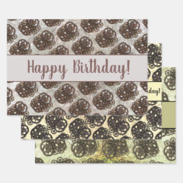 Rustikale Gänse Sprocket Steampunk auf Steinvorlag Geschenkpapier Set