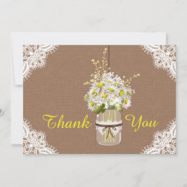 Rustikale Gänseblümchen-Spitze danken Ihnen Dankeskarte