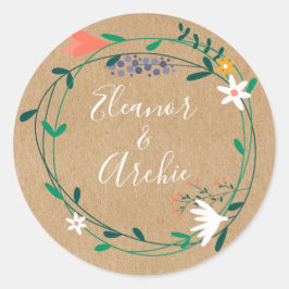 Rustikale Gastgeschenk Hochzeit Runder Aufkleber
