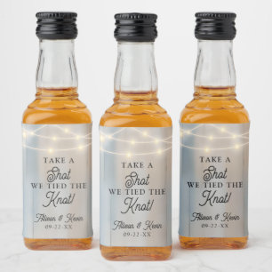 Rustikale Gastgeschenk Hochzeit schießt auf, wir t Alkoholflaschenetikett