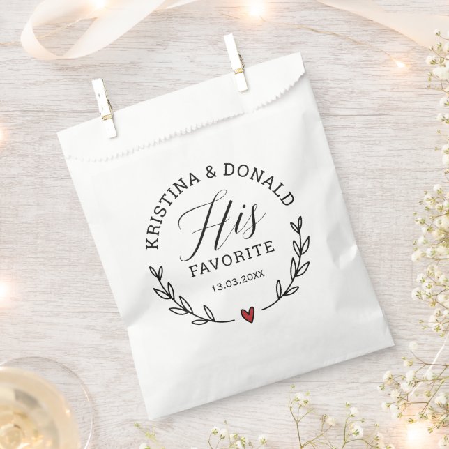 Rustikale Gastgeschenk Hochzeit Seine Lieblings-Li Geschenktütchen (Ausgeschnitten)