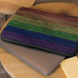Rustikale Gay Pride-Rainbow-Flagge Laptopschutzhülle