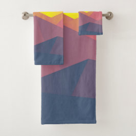 Rustikale Gebirge Geometrisch Minimalistisch Badhandtuch Set