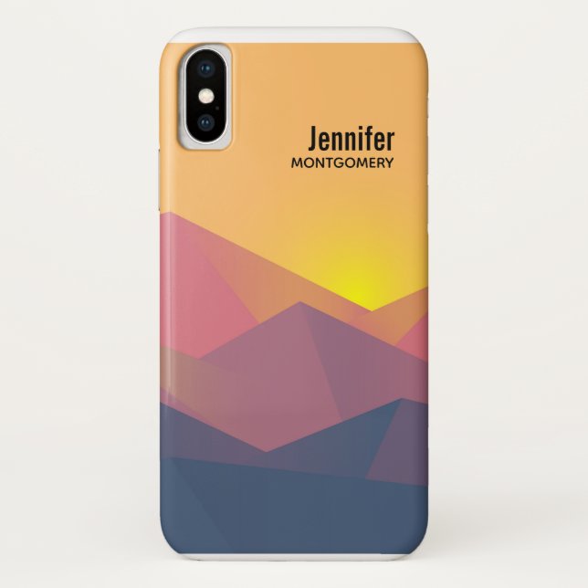 Rustikale Gebirge Geometrisch Minimalistisch Case-Mate iPhone Hülle (Rückseite)