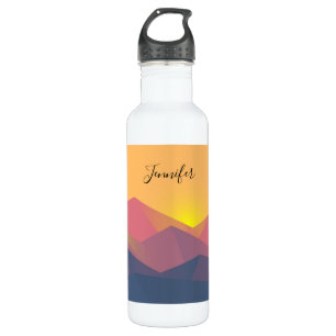 Rustikale Gebirge Geometrisch Minimalistisch Edelstahlflasche