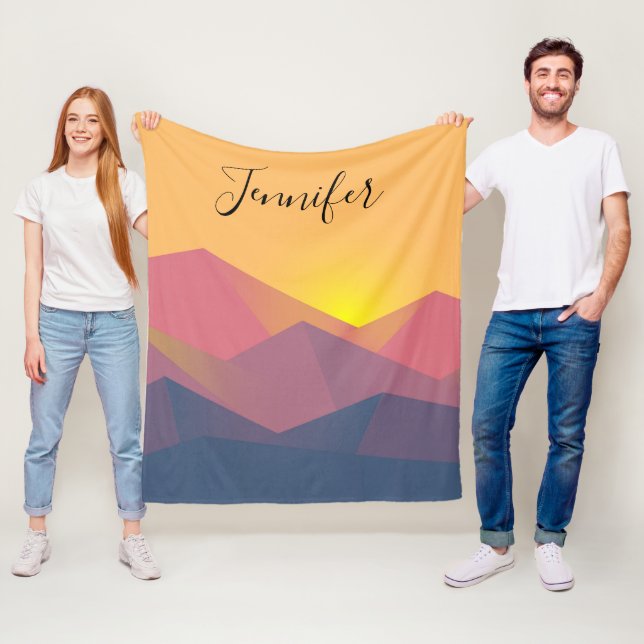 Rustikale Gebirge Geometrisch Minimalistisch Fleecedecke (Beispiel)