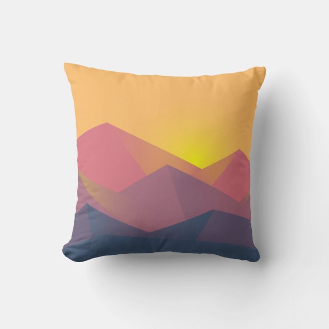 Rustikale Gebirge Geometrisch Minimalistisch Kissen (Vorderseite)