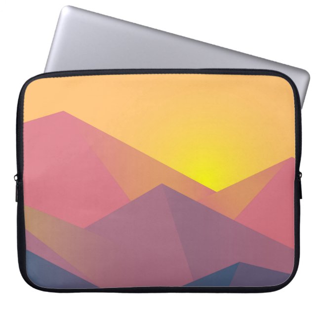 Rustikale Gebirge Geometrisch Minimalistisch Laptopschutzhülle (Vorderseite)