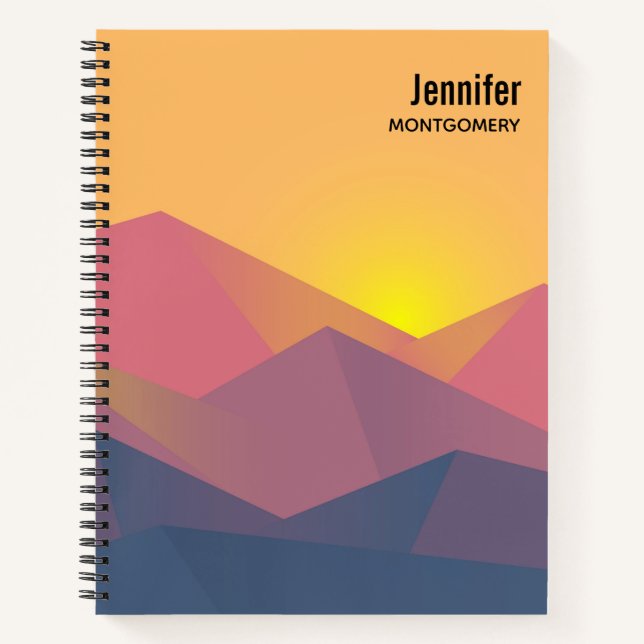 Rustikale Gebirge Geometrisch Minimalistisch Notizbuch (Vorderseite)