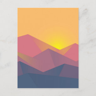 Rustikale Gebirge Geometrisch Minimalistisch Postkarte