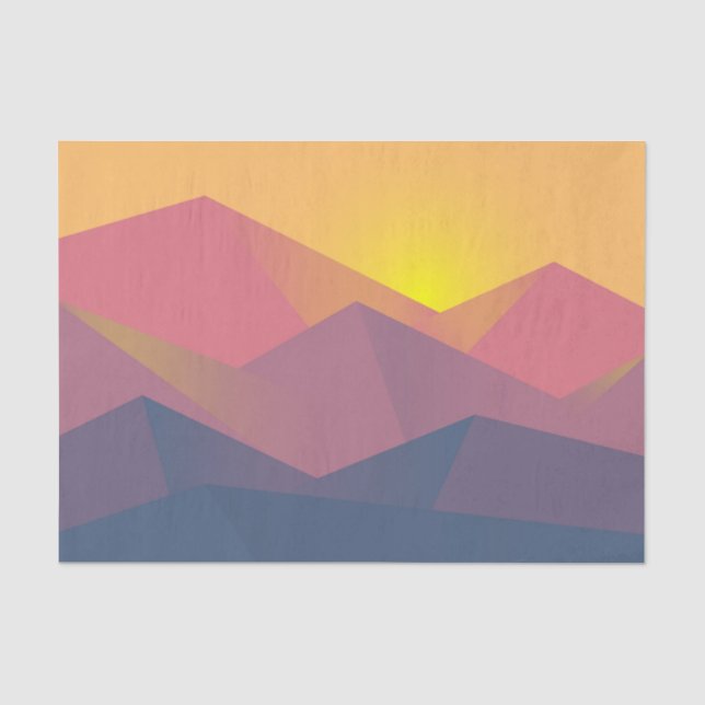 Rustikale Gebirge Geometrisch Minimalistisch Seidenpapier (Vorderseite)