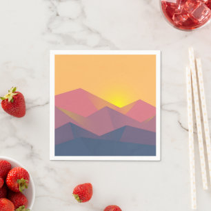 Rustikale Gebirge Geometrisch Minimalistisch Serviette