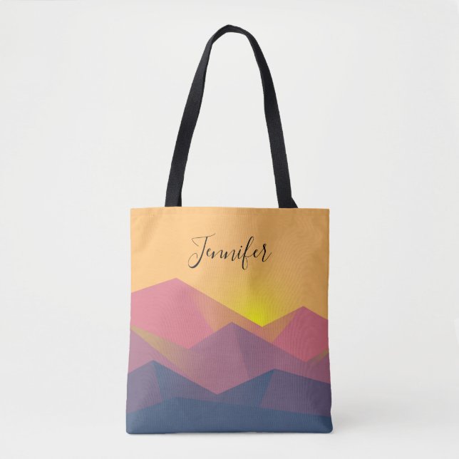 Rustikale Gebirge Geometrisch Minimalistisch Tasche (Vorderseite)
