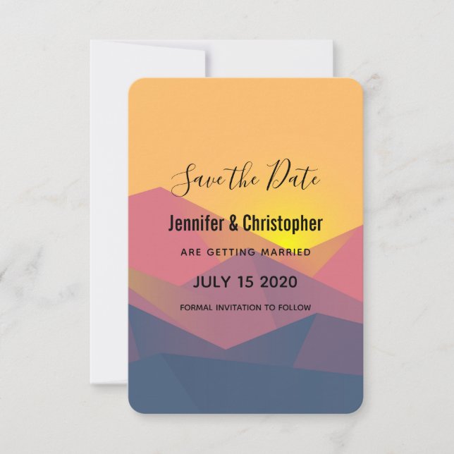 Rustikale Gebirge Geometrische Minimalistische Hoc Save The Date (Vorderseite)