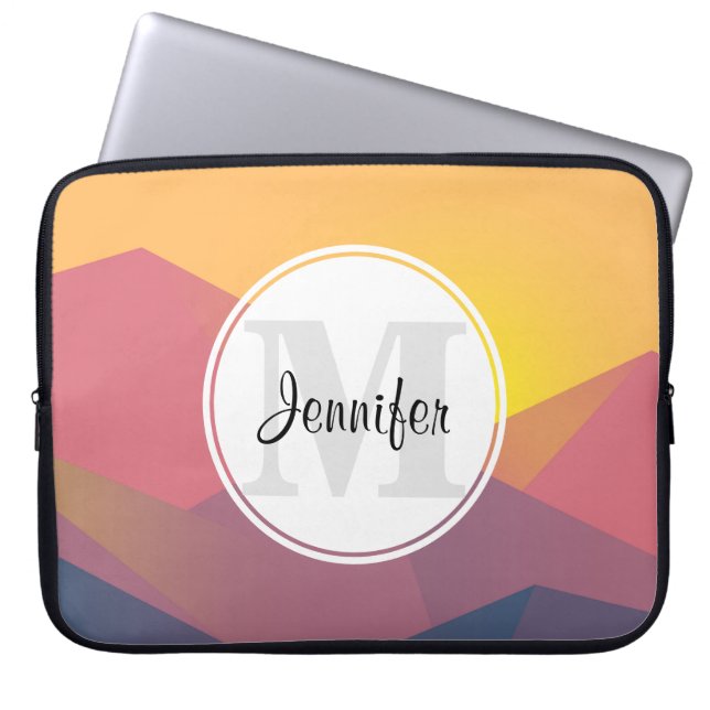 Rustikale Gebirge Geometrische Minimalistische Mon Laptopschutzhülle (Vorderseite)