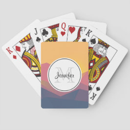 Rustikale Gebirge Geometrische Minimalistische Mon Spielkarten