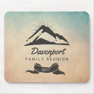 Rustikale Gebirgsillustration Family Wiedersehen Mousepad