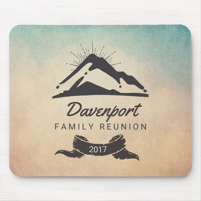 Rustikale Gebirgsillustration Family Wiedersehen Mousepad (Vorne)