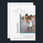 Rustikale Gebirgslandschaft Außengebirge Foto Grün Save The Date<br><div class="desc">Kann vollständig an Ihre Bedürfnisse angepasst werden, um Ihren Anzug zu erfüllen. © Gorjo Designs. Made for you via Zazzle Plattform. // Hinweis: Foto wird nur als Platzhalter verwendet. Sie müssen vor der Bestellung/dem Druck Ihr eigenes Foto ersetzen. Wenn Sie Hilfe benötigen, kontaktieren Sie mich bitte. // Benötigen Sie Hilfe...</div>