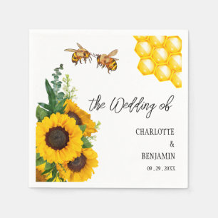 Rustikale Gelbblüte & Bienenverheiratung Serviette