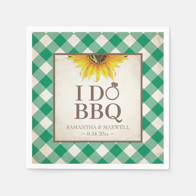 Rustikale Gelbblüte ich mache GRILLEN Serviette (Vorderseite)