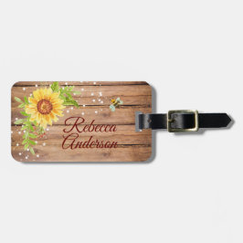 Rustikale Gelbblüte Personalisiert Gepäckanhänger