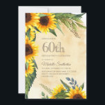 Rustikale Gelbblüten 60. Geburtstag Einladung<br><div class="desc">Rustikale Gelb- und Braunblüten mit schönen grünen Blätter 60. Geburtstagsfeier für Damen. Kontaktieren Sie uns,  um Hilfe bei der Anpassung zu erhalten oder passende Produkte anzufordern</div>