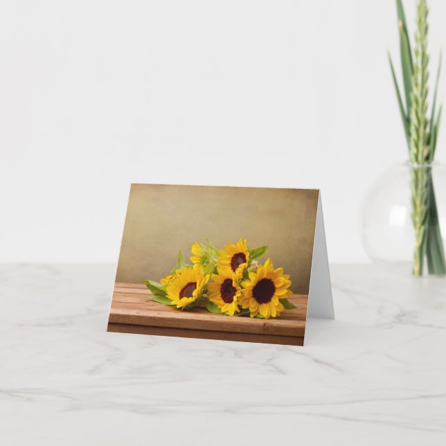 Rustikale Gelbblütenblume Blume Hallo, vielen Dank Dankeskarte (Vorderseite)
