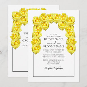 Rustikale Gelbe Rosen Hochzeitseinladungen Einladung