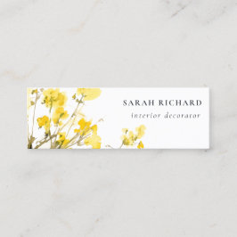 Rustikale Gelbe Wildblume Boho Floral Mini Visitenkarte