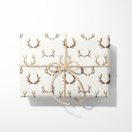 Rustikale, gemütliche Kabine Antler Geschenkpapier