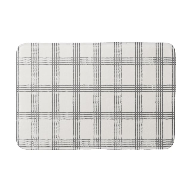 Rustikale Geometrie Moderne Minimalistische Karier Badematte (Vorderseite)