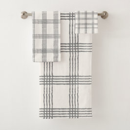 Rustikale Geometrie Moderne Minimalistische Karier Badhandtuch Set