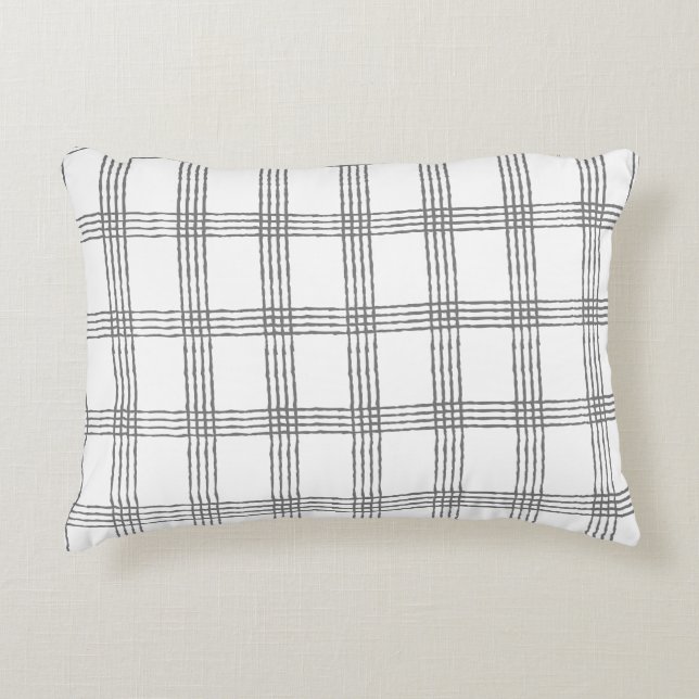 Rustikale Geometrie Moderne Minimalistische Karier Dekokissen (Vorderseite)