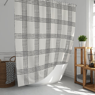 Rustikale Geometrie Moderne Minimalistische Karier Duschvorhang