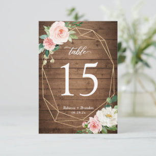 Rustikale geometrische Blush-Floral Hochzeitsstimm RSVP Karte