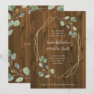 Rustikale geometrische Hochzeit des Einladung