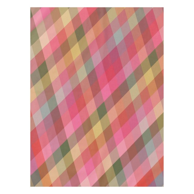 Rustikale, geometrische Karierte Muster - Warme Fa Tischdecke (Vorderseite)