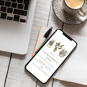 Rustikale gepolsterte Pflanze Party Einladung