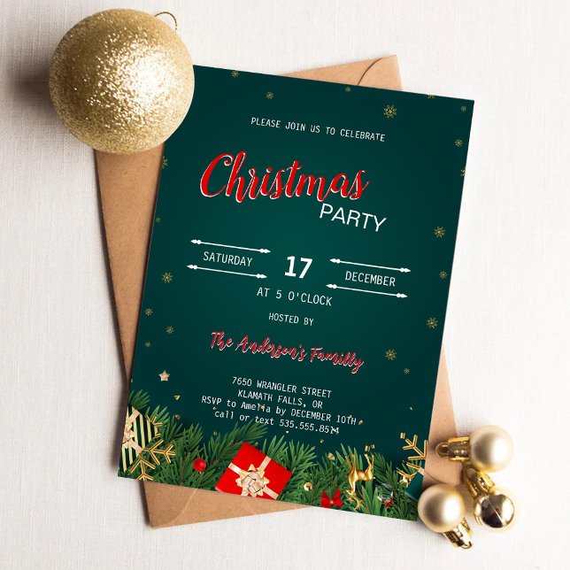 Rustikale Geschenke Sterne Weihnachtsfeiertag Part Einladung (Von Creator hochgeladen)