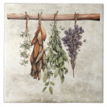 Rustikale getrocknete Kräuter Imitate Textur Fliese<br><div class="desc">Rustikale Imitate strukturieren den Hintergrund mit trocknenden Kräuter,  die auf einem Ast hängen. Ideal für Ihr Land Französisch oder Hütte Bauernhof Zuhause.</div>