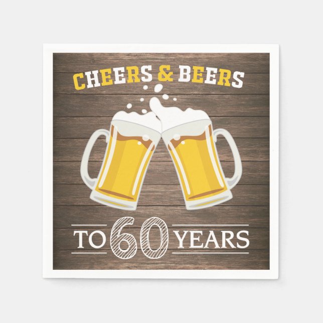 Rustikale Gewürze und Biere bis 60 Jahre Napkins Serviette (Vorderseite)