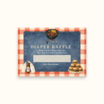 Rustikale Gingham-BBQ-Baby-Shower-Raffle-Karten